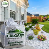 Crystal White Rock in 1 yard landscape bag Calgary from Calgary Landscape Bags, bright decorative white stone for garden beds, pathways and residential landscaping